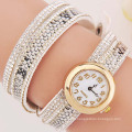 2015 New Fashion Hot Colorful women watches Weave Rivet Leather bracelet wrap watch